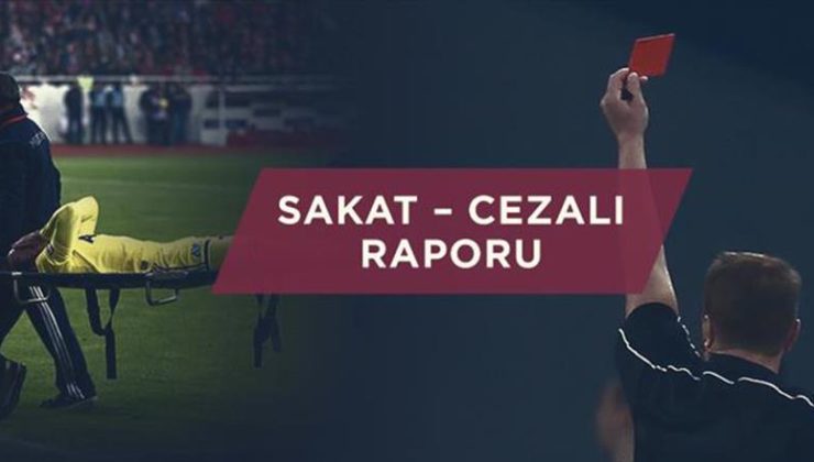 Trendyol Süper Lig’de sakat ve cezalı futbolcu listesi