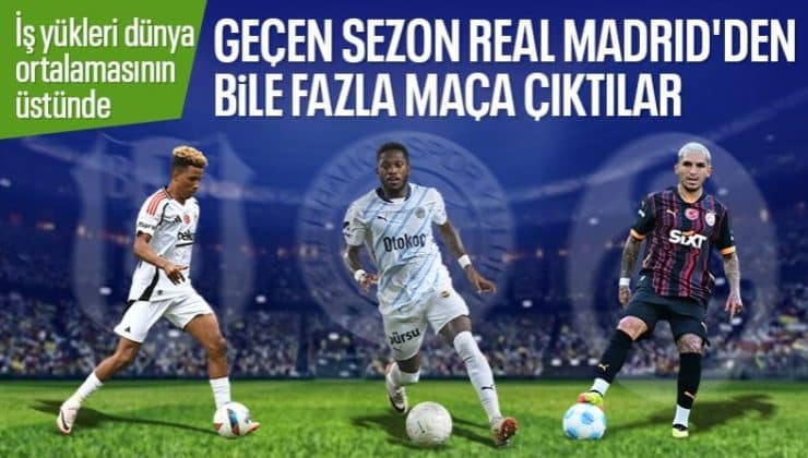 Beşiktaş, Fenerbahçe ve Galatasaray’da oynayanların iş yükü dünya ortalamasının üstünde