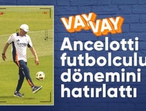 Carlo Ancelotti antrenmanda hünerlerini sergiledi! Gençlere taş çıkarttı