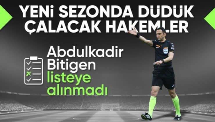 Süper Lig’in yeni sezonunda maç yönetecek hakemler duyuruldu